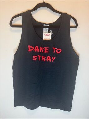 Unisex tank 100% cotton with Red "Dare To Stray" Graphic